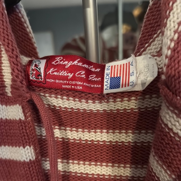 Cozy Red and White Cowl Neck Sweater - Picture 2 of 7